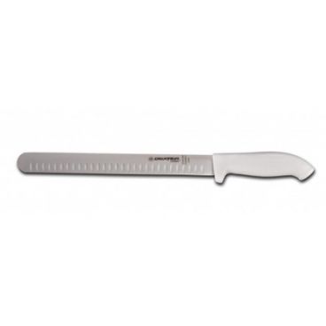 Dexter Russell 24273 SofGrip 12" Duo-Edge Roast Slicer with High-Carbon Steel Blade and White Handle