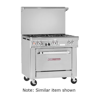 Southbend 4366A Natural Gas Ultimate 36" Gas Restaurant Range w/ 3 Star/Sauté Burners & 2 Pyromax Burners, 1 Convection Oven