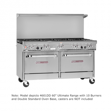 Southbend 4601AA-5L_NAT Ultimate 60” Natural Gas Range With 7 Non-Clog Burners, 2 Left-Side Pyromax Burners, And Double Convection Oven Base - 115V, 375,000 BTU