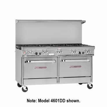 Southbend 4601AD-3GL_NAT Ultimate 60" Natural Gas Restaurant Range w/ 4 Non-Clog Burners & 36" Left Griddle Top, 1 Convection Oven & 1 Standard Oven - 273,000 BTU