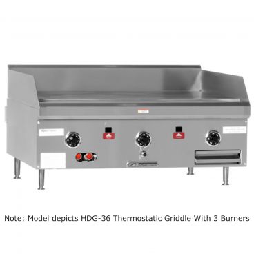 Southbend HDG-60_LP Heavy-Duty 60” Thermostatic Counterline Liquid Propane Gas Griddle With 5 Burners - 150,000 BTU