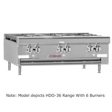 Southbend HDO-36SU_NAT Heavy-Duty 36” Step-Up Countertop Natural Gas Range With 6 Burners - 198,000 BTU