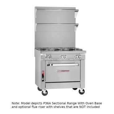 Southbend P36N-XX_LP Platinum Series 36” Modular Liquid Propane Gas Range With 4 Burners - 180,000 BTU