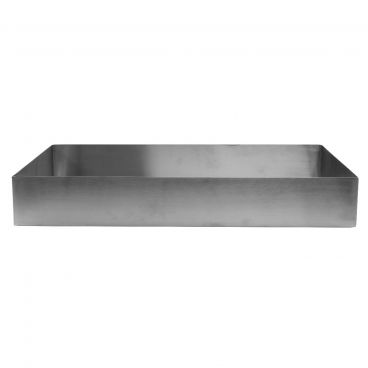 Tablecraft SS4033 12 Qt. 18-8 Stainless Steel 20" x 12" x 3" Straight Sided Rectangular Bowl 