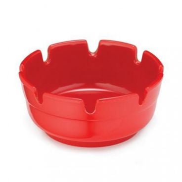 Tablecraft ST365R-1 Red 3.875" Dia. x 1.75" Melamine Stacking Deepwell Ashtray