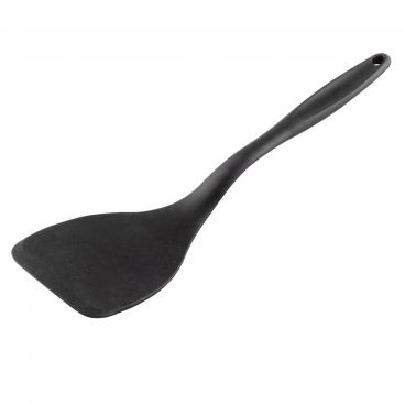 Tablecraft 10055 12-7/8" Solid Spatula with Black Silicone Coating