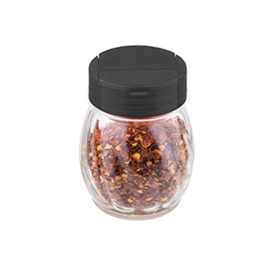Tablecraft 10327 6 Ounce Glass Shaker with Flip Top Plastic Lid