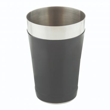 Tablecraft 10370 16 oz Stainless Steel Cocktail Shaker with Black Vinyl Coating