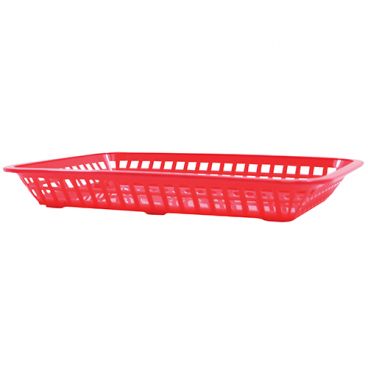 Tablecraft 1079R 11-3/4" x 8-1/2" x 1-1/2" Red Rectangular Mas Grande Platter Polypropylene Fast Food Basket