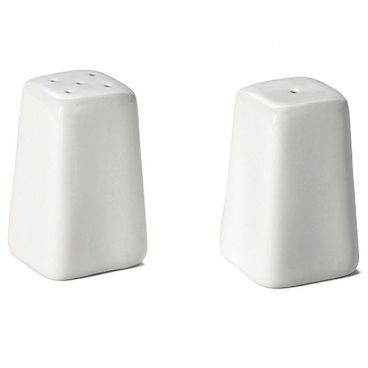 Tablecraft 168 2 Ounce Glacier Collection Porcelain Square Salt and Pepper Shakers 