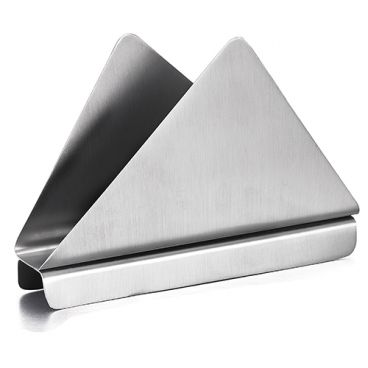 Tablecraft 222 6.75" x 3.625" Brushed Stainless Steel Angled Napkin Holder