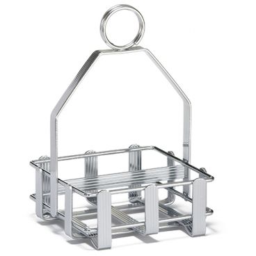 Tablecraft 602R Chrome Plated 6" x 4.125" x 4.125" Double Sided Sugar Packet Rack