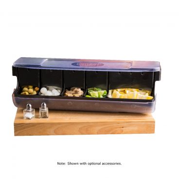 Tablecraft BCD6100BK 5-Compartment First in First Out Garnish Station