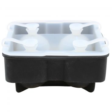 Tablecraft BSRT2 Black Silicone 4 Compartment 1-3/4" Jumbo Sphere Ice Tray