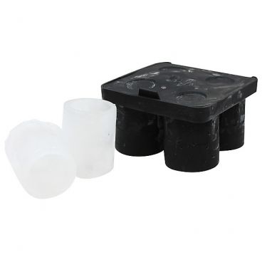 Tablecraft BSST Black Silicone 4 Compartment 1 Ounce Shot Glass Ice Tray