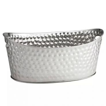 Tablecraft BT2013 20-1/2" x 13-1/2" x 8-3/4" Oval Bali Collection Stainless Steel Beverage Tub