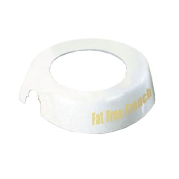 Tablecraft CB17 Imprinted White Plastic Salad Dressing Dispenser Collar with "Fat Free French" Beige Lettering
