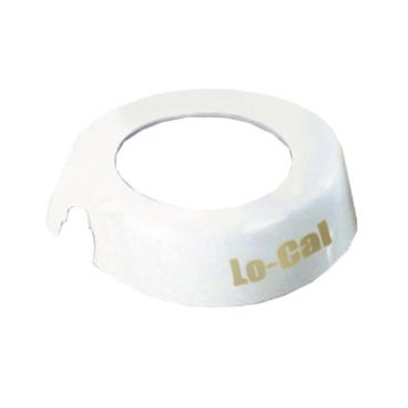Tablecraft CB5 Imprinted White Plastic Salad Dressing Dispenser Collar with "Lo-Cal" Beige Lettering 