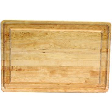 Tablecraft CBW241615 24" x 16" x 1 1/4" Wood Grooved Carving Board 