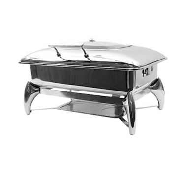 Tablecraft CW40175 Stainless Steel 7 qt. Rectangular Full Size Buffet Chafer w/ Stand