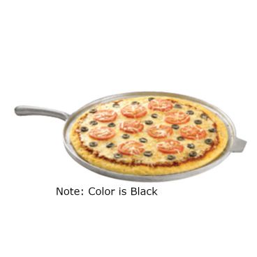 Tablecraft CW4100BK Black 16" Sand Cast Aluminum Pizza Tray with Handle