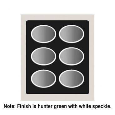 Tablecraft CW5126HGNS Duracoat Single Well Cold Food Template with Hunter Green w/ White Speckle Finish