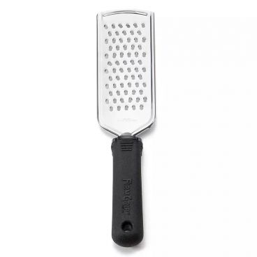Tablecraft E5616 9 1/2" x 2 1/8" x 7/8" FirmGrip Stainless Steel Ergonomic Grater with Medium Holes