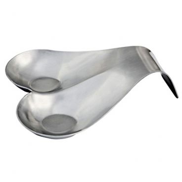 Tablecraft HB2 Stainless Steel 7.5" x 7" Double Spoon Rest