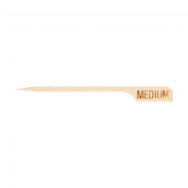 Tablecraft MEDIUM 3 1/2" "Medium" Bamboo Meat Temperature Marker Pick