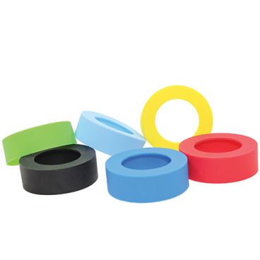 Tablecraft SB53A Assorted Silicone Sauce Bands for 53mm Widemouth Squeeze Bottles