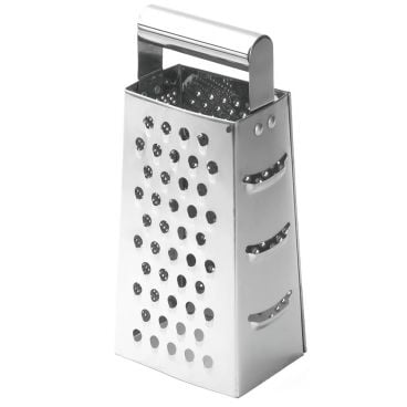 Tablecraft SG202 Stainless Steel 4 1/4" x 3 1/4" x 9 1/2" Box Type Tapered Grater with Rolled Handle