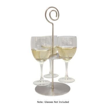 Tablecraft WF100S 3 Glass 6-1/2" x 13-1/4" Stainless Steel Straight Wine Flight