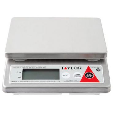 Taylor TE10CSW 10 lb. Waterproof Digital Portion Control Scale for Dry and Liquid Measuring