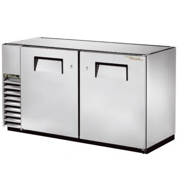True TBB-24GAL-60-S-HC 60" Stainless Steel Narrow Under Bar Refrigerator with Galvanized Top and Two Solid Doors