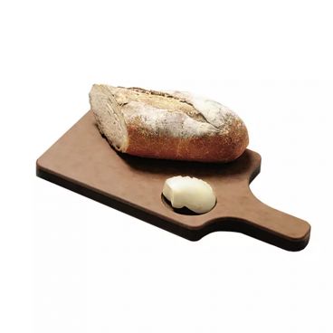 San Jamar TC7503 Tuff-Cut 8-1/2" x 6-1/2" x 3/4" Bread Cutting Board with Butter Well