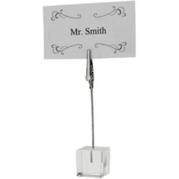Winco TCD-4S Table Sign Clip with Acrylic Square Base