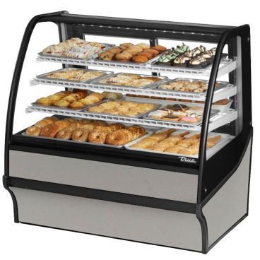 True TDM-DC-48-GE/GE-S-S 48" Stainless Steel Curved Glass Dry Bakery Display Case with Stainless Steel Interior