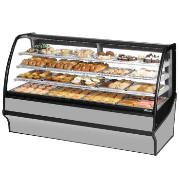 True TDM-DC-77-GE/GE-S-W 77" Stainless Steel Curved Glass Dry Bakery Display Case