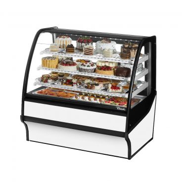 True TDM-R-48-GE/GE-W-W 48" White Curved Glass Refrigerated Bakery Display Case 