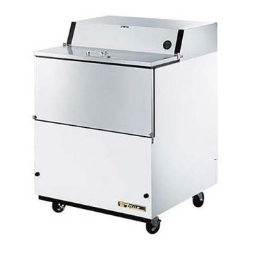 True TMC-34-SS-HC 34" One Sided Milk Cooler with White / Stainless Steel Exterior and Stainless Steel Interior 