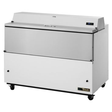 True TMC-49-HC 49" One Sided Milk Cooler with White / Stainless Steel Exterior and Aluminum Interior
