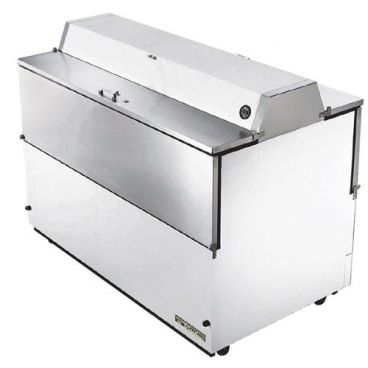 True TMC-58-DS-SS-HC 58" Two Sided Milk Cooler with White / Stainless Steel Exterior and Stainless Steel Interior