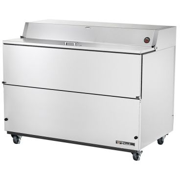 True TMC-58-S-HC 58" One Sided Milk Cooler with Stainless Steel Exterior and Aluminum Interior