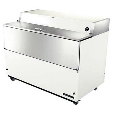 True TMC-58-SS-HC 58" One Sided Milk Cooler with White / Stainless Steel Exterior and Stainless Steel Interior