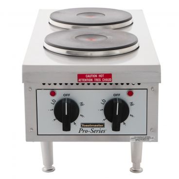 Toastmaster TMHPF Electric 2 Burner Countertop Hot Plate with Ceramic Elements - 208/240V