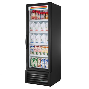 True FLM-27~TSL01 Black Full Length 27" One Section Refrigerated Merchandiser with LED Interior Lighting - 115V