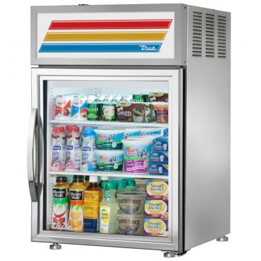 True GDM-05-S-HC~TSL01 24" Stainless Steel Countertop Display Refrigerator with Hydrocarbon Refrigerant - 115V