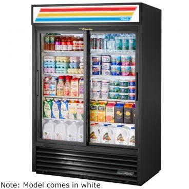 True GDM-47-HC-LD 54 1/8" White Aluminum Interior Refrigerated Merchandiser with LED Interior Lights - 115V