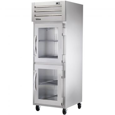 True STA1H-2HG Spec Series 1-Section 27 1/2" Wide Half-Height Glass-Door Insulated Reach-In Heated Holding Cabinet With Stainless Steel Exterior And Aluminum Interior, 208-230V 1500 Watts