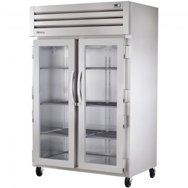 True STA2H-2G Spec Series 2-Section 52 5/8" Wide Full-Height Glass-Door Insulated Reach-In Heated Holding Cabinet With Stainless Steel Exterior And Aluminum Interior, 208-240V 3000 Watts